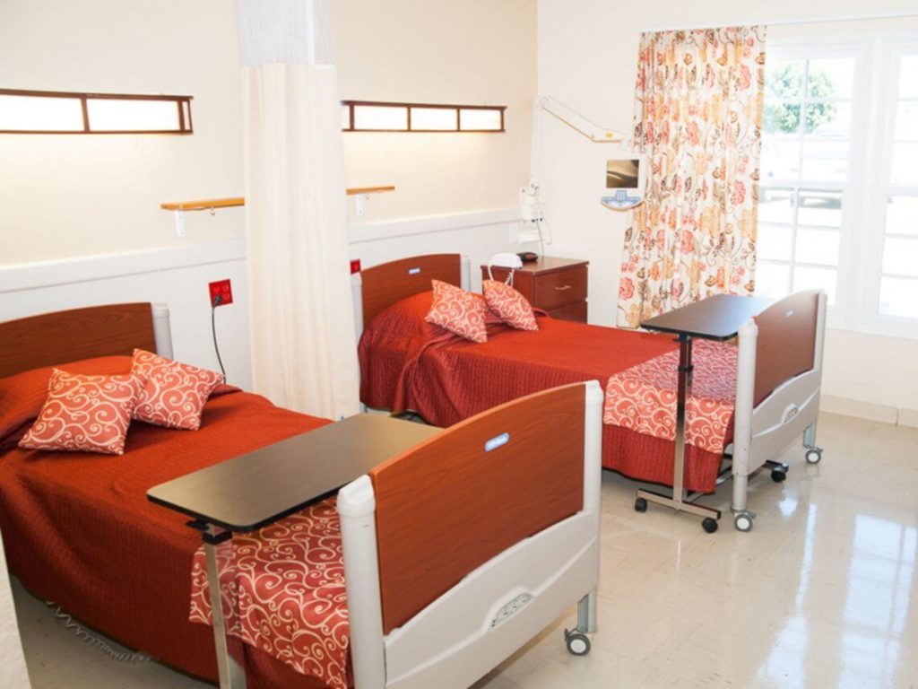 Two beds side by side in a post acute facilty