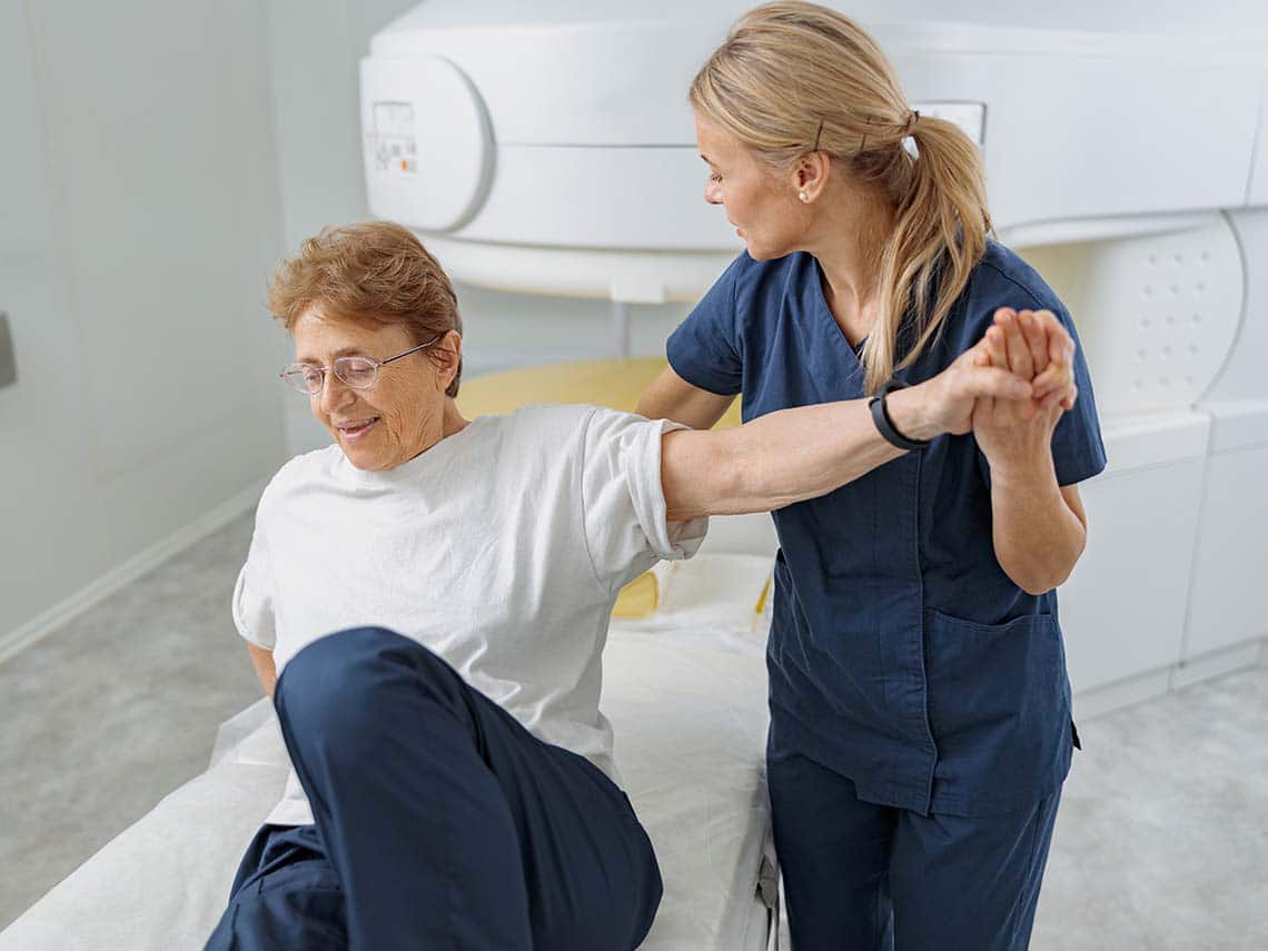 stroke patient and radiologist