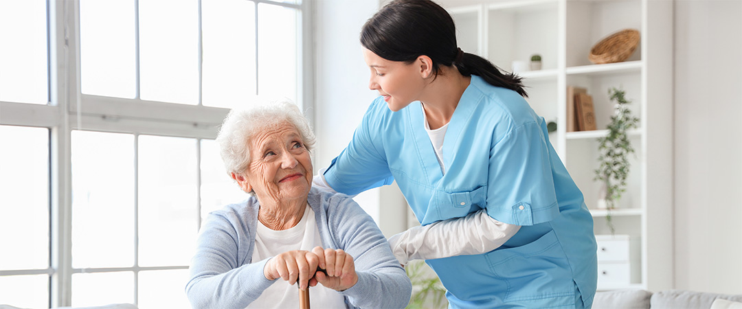 Senior woman with a Skilled Nurse.